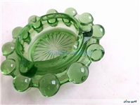 زیر سیگاری شیشه ای سبز تیله ای قدیمی 