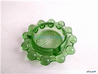 زیر سیگاری شیشه ای سبز تیله ای قدیمی 