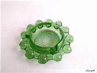 زیر سیگاری شیشه ای سبز تیله ای قدیمی 