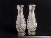 جفت گلدان شیشه ای قدیمی و زیبا