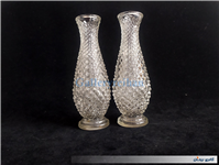 جفت گلدان شیشه ای قدیمی و زیبا