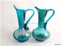 جفت آبلیموخوری دست ساز شیشه ای آبی