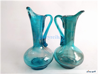 جفت آبلیموخوری دست ساز شیشه ای آبی