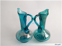 جفت آبلیموخوری دست ساز شیشه ای آبی