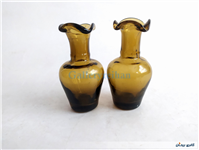 2 گلدان مینیاتوری لبچین دست ساز قهوه ای