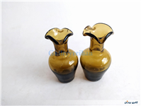 2 گلدان مینیاتوری لبچین دست ساز قهوه ای