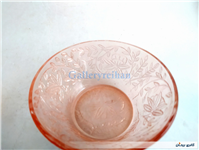 4عدد کاسه شیشه ای قدیمی صورتی برجسته 