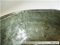 کاسه مسی چکشی تراش و کعب دار قلمکاری