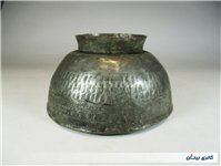 کاسه مسی چکشی تراش و کعب دار قلمکاری