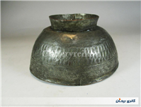 کاسه مسی چکشی تراش و کعب دار قلمکاری