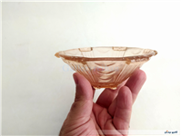 کاسه شیشه ای قدیمی صورتی زیرا 
