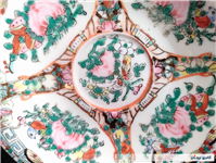 شش عدد نعلبکی طرح گل مرغ رنگ دستی