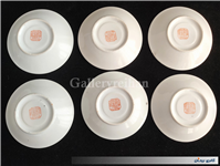 شش عدد نعلبکی طرح گل مرغ رنگ دستی