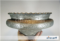 تاس مسی قدیمی قاجاری دستساز کنگره دار 