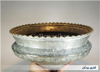 تاس مسی قدیمی قاجاری دستساز کنگره دار