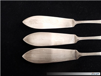 3 چاقو کره خوری قدیمی نوربلین یا روکش نقره 