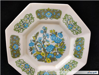 دیوارکوب ملامین قدیمی طرح گل آبی 8 ضلعی 