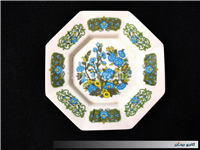 دیوارکوب ملامین قدیمی طرح گل آبی 8 ضلعی 