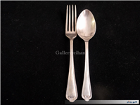 قاشق وچنگال قدیمی نوربلین انگلیس روکش نقره 