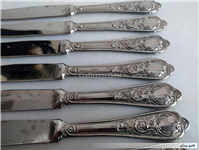 6 چاقوی قدیمی نوربلین یا روکش نقره ایتالیا 