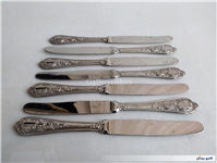 6 چاقوی قدیمی نوربلین یا روکش نقره ایتالیا 