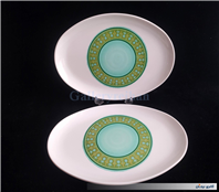 2 عدد دیس قدیمی ملامین طرح سبز 