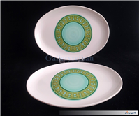 2 عدد دیس قدیمی ملامین طرح سبز 