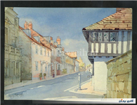 کارت پستال چاپ انگلستان طرح خیابان روستایی 