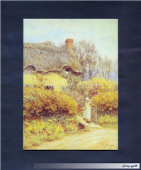 کارت پستال چاپ انگلستان طرح دختری در روستا