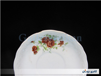 جفت دیوارکوب یا نعلبکی طرح گل سرخی قدیمی 