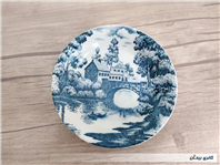 دیوارکوب یا نعلبکی قدیمی قلم آبی طرح منظره 