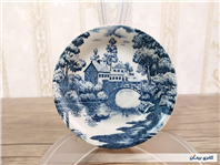 دیوارکوب یا نعلبکی قدیمی قلم آبی طرح منظره 