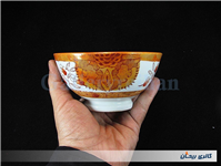 کاسه کمیاب حنایی قدیمی ازاکا قطر 13CM