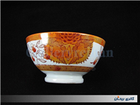 کاسه کمیاب حنایی قدیمی ازاکا قطر 13CM