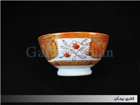 کاسه کمیاب حنایی قدیمی ازاکا قطر 13CM