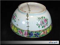کاسه چینی نقاشی دست سایز غول پیکر قاجاری 