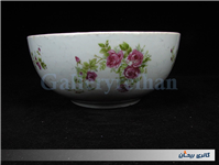 کاسه کلکسیونی گلسرخی بیکعب پر گل KPM 