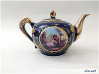 قوری چینی سرمه ای بزرگ لیلی و مجنون زیبا