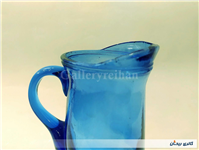 پارچ شیشه ای رنگ آبی قدیمی زیبا دست ساز