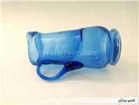 پارچ شیشه ای رنگ آبی قدیمی زیبا دست ساز