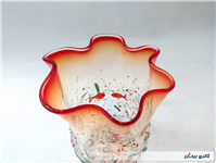 گلدان شیشه ای دستساز خوشرنگ قدیمی خاص