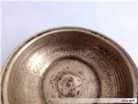 کاسه یا پیاله دعا برنجی نقش برجسته قدیمی