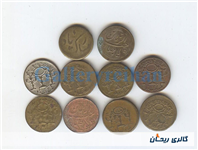 پولک یا سکه یادبود قدیمی برنجی طرحهای مختلف