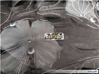 دیس بلوری یا خرما خوری دو رنگ طرح گل 